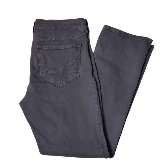 NYDJ Jeans Straight Womens Sz 16P Black Jeans Denim Slimming Lift Tuck Mid Rise - Picture 1 of 12